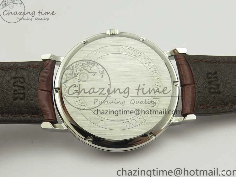 MIROTIME 0122 Portofino Automatic SS TWF 1:1 Best Edition Silver Dial Gold Markers on Brown Leather Strap A Bright 7203